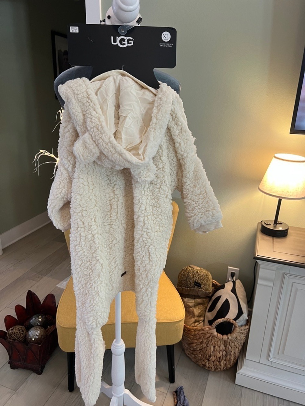 UGG dog Cream Sherpa Hooded Onesie